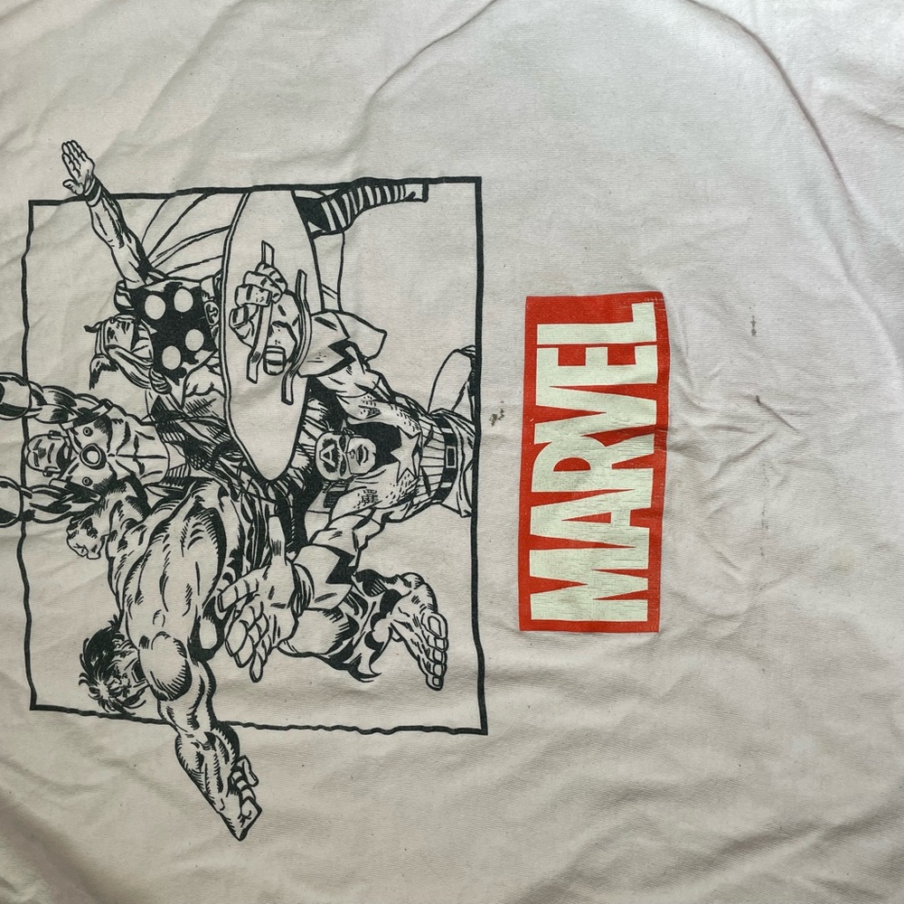 Marvel White Short Sleeve Tee with Comic Art